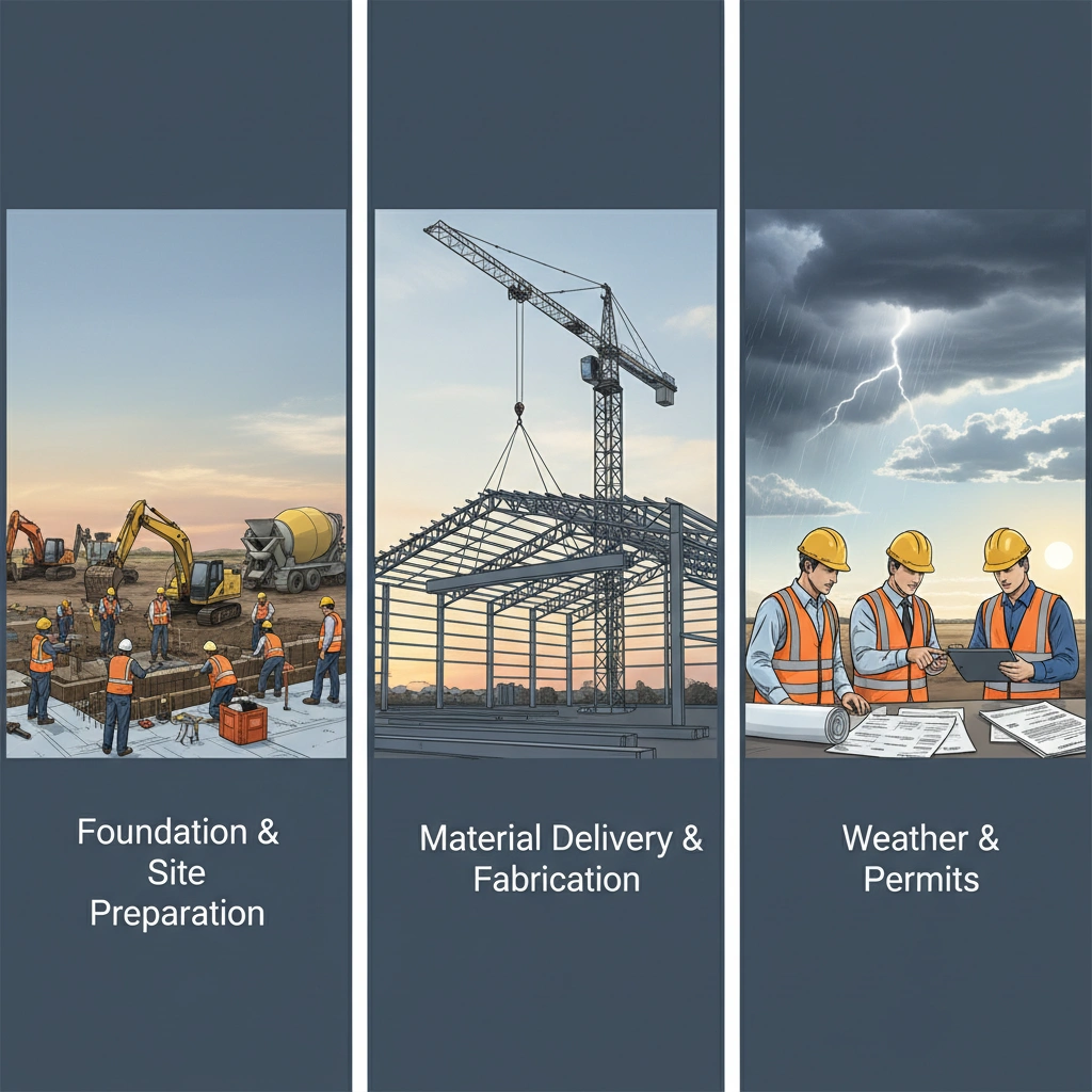 Сроки строительства металлического ангара: от чего зависят | статья от завода АПМ