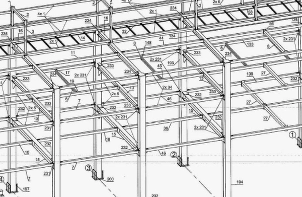 Проект быстровозводимого ангара на чертеже